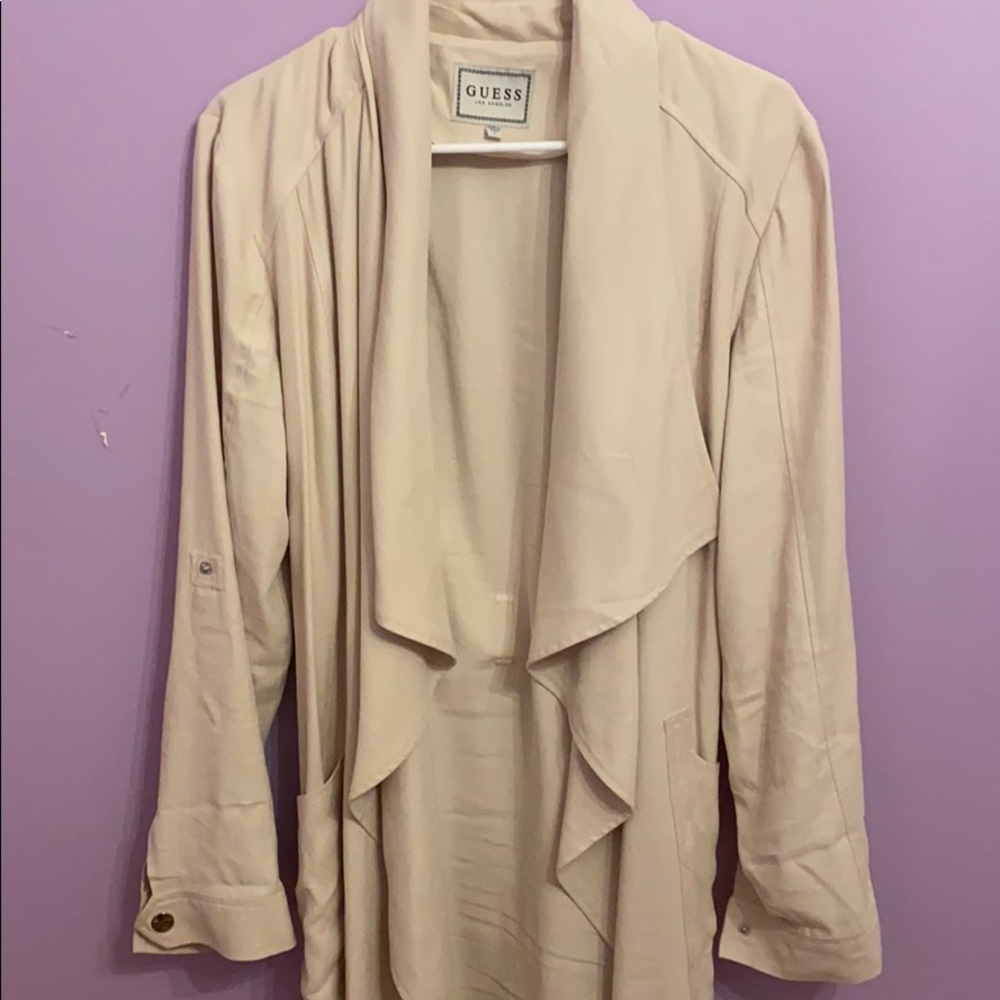 Guess Women Belted LightWeight Draped Trenchcoat